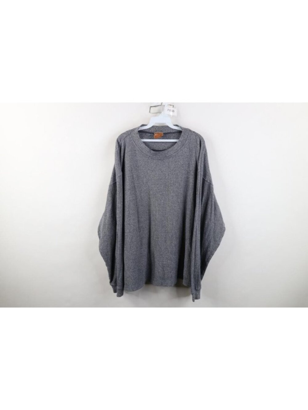 Vintage 90s Blank Long Sleeve T-Shirt Mens Size XL Blue Thermal Ribbed Knit